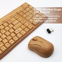 Clavier de bureau USB en bois de bambou personnalisable sans fil 108 touches PC ordinateur portable télévision intelligente claviers