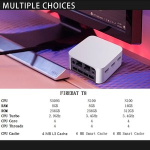 Firebat Thương Hiệu T8 Mini PC Chất Lượng Cao Mini PC Cao Cấp 16GB 512GB Máy Tính Mini PC - Product Image 2