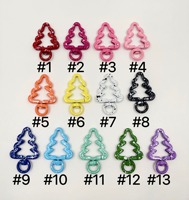 Mousquetons à ressort en forme de sapin de Noël, fermoirs porte-clés colorés, boucles de connexion pour sacs, sacs à main, accessoires DIY, porte-clés