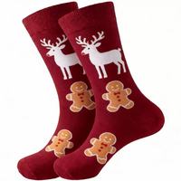 Chaussettes en coton pour hommes, motif Noël, imprimé élément de Noël vif, chaussettes mi-mollet pour la vente en gros en gros pour les fêtes