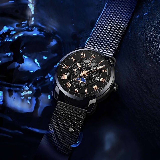 Top Brand Watch with Reticulum Belt Casual Sport Wristwatch Luxury Waterproof Luminous Classic Watch Men Reloj