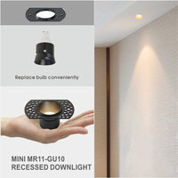 TOSEO Spot encastré anti-éblouissement noir 1 tête en aluminium moulé sous pression avec support de lampe GU10 pour plafond