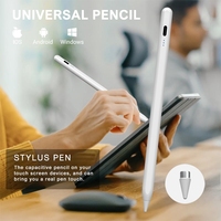 Lápiz Óptico Activo Recargable de Alta Precisión, Negro Mate Oxidado, Blanco, para Tabletas Ksentry, iPad, Surface, Macbook Pro
