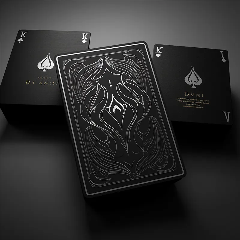 Custom Black Back Plastic Waterproof   Tear Proof Poker Card Premium High Quality Playing Card