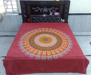 Colcha de diseño de Mandala bohemio hecha a mano de alta calidad, Sábana plana de estilo Simple, ropa de cama Bohemia a precio mayorista OEM - Product Image 1