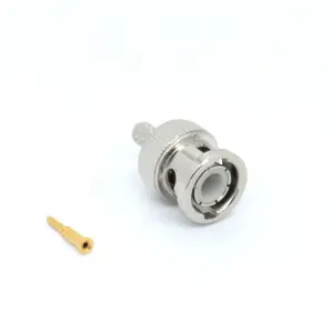 Rf Coaxiale Bnc Mannelijke Crimp Connector Voor Rg58 Kabel