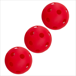 Roter TPE PE Umweltfreundlicher Pickleball-<span class=keywords><strong>Ball</strong></span> 74mm 26-Loch für Innen und 40-Loch für Außen Langlebig mit Individuellem Logo - Product Image 1