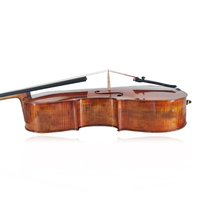 Handmade 4/4 Cello with Unique Flame Design Ebony Fingerboard Brazil Wood Bow Maple Back/Side/Face-All Spruce Material
