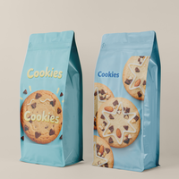 Sachet d'Emballage Personnalisé Imprimé 500g 1000g pour Biscuits et Snacks, Pochette Ziplock en Plastique à Fond Plat pour Alimentaire