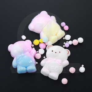 Orso TPR fatto a mano morbido pizzico spremere giocattolo Squishy Mochi soffice elastico floccato orso Squishy giocattoli di decompressione per i bambini - Product Image 5