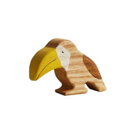 Jouets en bois sculptés d'animaux sud-américains, ensemble de décoration artisanale : autruche, lama, toucan, dauphin, armadillo, pellican