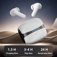 Earphone Nirkabel TWS Semi-In-Ear Baru Kontrol Sentuh Peredam Kebisingan Stereo LED IPX4 untuk Olahraga dan Perjalanan