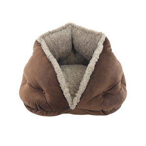 Hersteller Großhandel benutzer definierte Logo Winter warme halbe Packung Haustier Hunde bett Katzen bett Haustier Kuschel bett - Product Image 2