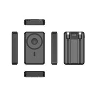 Banque d'alimentation sans fil Li-Polymère 5-en-1 Premium 10000mAh avec 2 câbles, support de téléphone, écran LED, magnétique, PD 20W, charge rapide