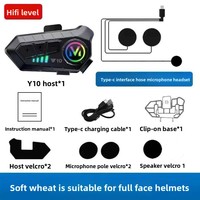 Casque de moto Bluetooth avec casque intégré, étanche, réduction du bruit, longue durée de vie de la batterie