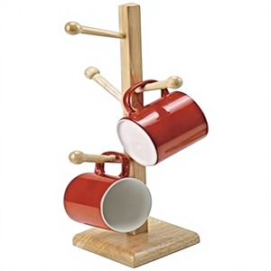 ที่วางแก้วกาแฟไม้ทำมือแบบชั้นเดียวอเนกประสงค์ สีน้ำตาล สำหรับห้องครัว - Product Image 4