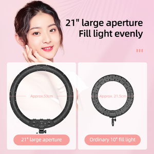 Luce ad Anello LED 21" 50W Bicolore 3000K-6000K, Portatile con Temperatura di Colore Regolabile, Alimentazione USB, Luce per Trucco e <span class=keywords><strong>Video</strong></span> <span class=keywords><strong>YouTube</strong></span> - Product Image 4