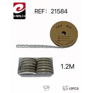 1,2 m de cordons faits à la main à double rangée avec perles ovales pour fournitures d'artisanat - Product Image 1