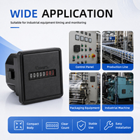 CHENF HM-2F 220-240V AC Compteur d'heures numérique carré noir à réinitialisation, minuterie, compteur de temps