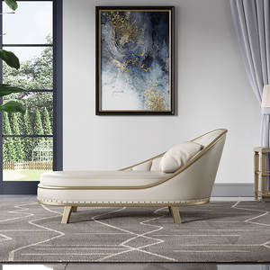 <span class=keywords><strong>Chaise</strong></span> <span class=keywords><strong>Longue</strong></span> de Cuero con Mechones, Estilo Europeo Moderno y Lujoso, Sofá Reclinable Individual con Almacenamiento para Muebles de Hogar, Sala de Estar y Dormitorio - Product Image 1