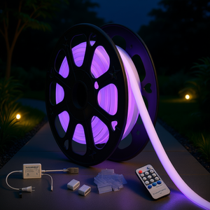 Tira de Luces LED de Neón de 10m, IP65 Impermeable, Luz Blanca Cálida, Iluminación de Paisaje con Control Remoto - Product Image 2