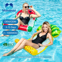 Opblaasbaar waterbed in fruitvorm, zomerse zwembad drijfligstoel, opvouwbaar waterspeelgoed, zwembad party drijfmat