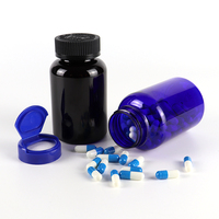 Bouteilles en plastique vides de 100 ml, 175 ml, 200 ml, contenants pour compléments alimentaires en PET avec bouchons à rabat/à vis pour les capsules de vitamines