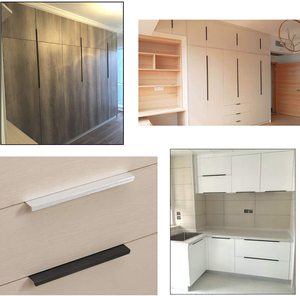 家用厨房客厅抽屉橱柜门把手后安装手指边缘拉隐藏式把手 - Product Image 3