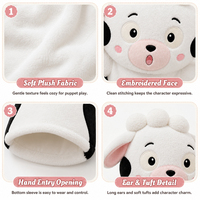 Marionnette de main personnalisée en forme de vache mignonne, en peluche douce, interactive, pour l'éducation précoce, jeu parent-enfant, vente en gros, cadeau pour enfants