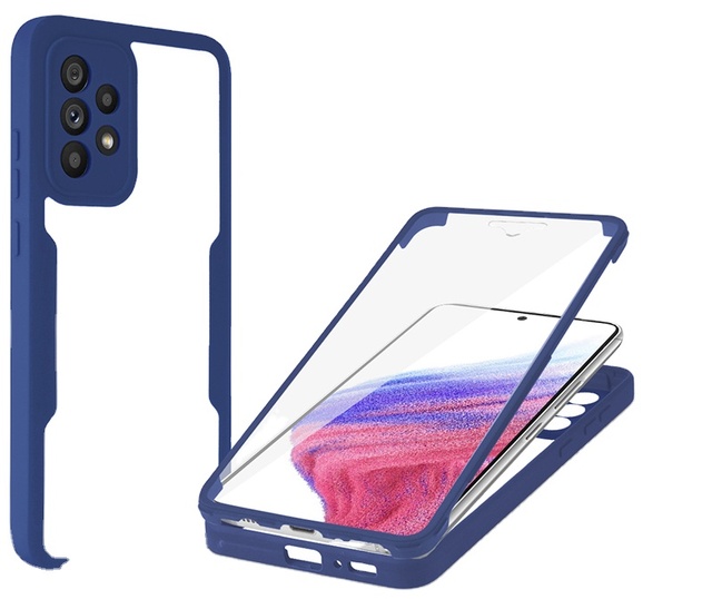 Double Sided 360 Full Protection Transparent Phone Case Mobile Phone Cover with Screen Protector for Samsung A53 5G
