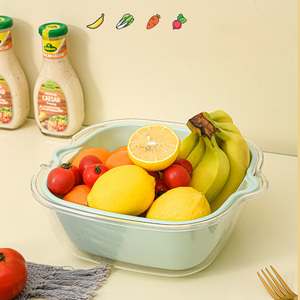 Panier de rangement pour égouttage des fruits de cuisine à double couche bon marché <span class=keywords><strong>en</strong></span> gros <span class=keywords><strong>Passoire</strong></span> domestique pour légumes et fruits - Product Image 5