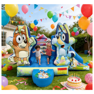 Castillo Inflable Comercial Blu-ey con Tobogán, Castillo de Brinco de PVC para Fiestas Infantiles en Alquiler - Product Image 1