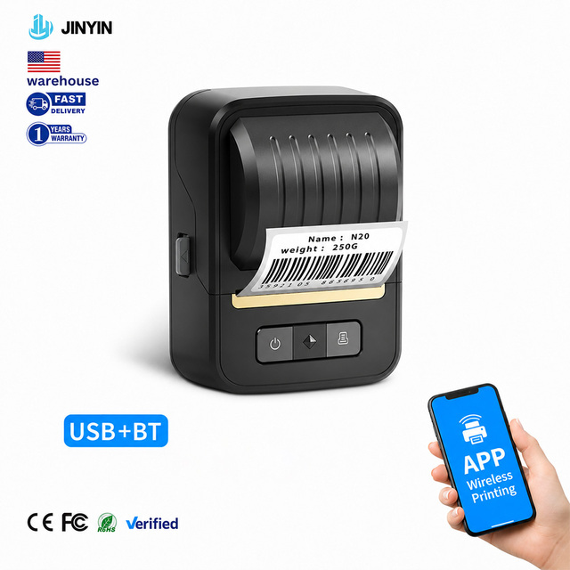 Mini Thermal Label Printer N20 USB Inkless for Retail Price Tag Barcode Sticker Small Business Fast Delivery