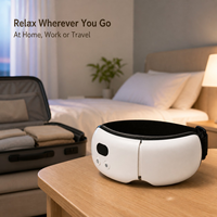 Masseur oculaire chauffant pliable OEM avec compression d'air, vibration, musique Bluetooth, rechargeable par USB
