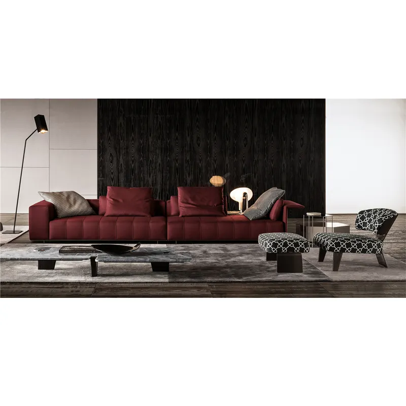 Tasarımcının seçimi batı tarzı kumaş deri kesit kanepe modern kanepeler tasarımı ve üretimi