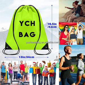 NUEVA Mochila con Cordón Personalizada YCH con MOQ Bajo, Bolsa con Cordón Reciclada, Poliéster Oxford 210D 420D, Bolsa Deportiva - Product Image 3