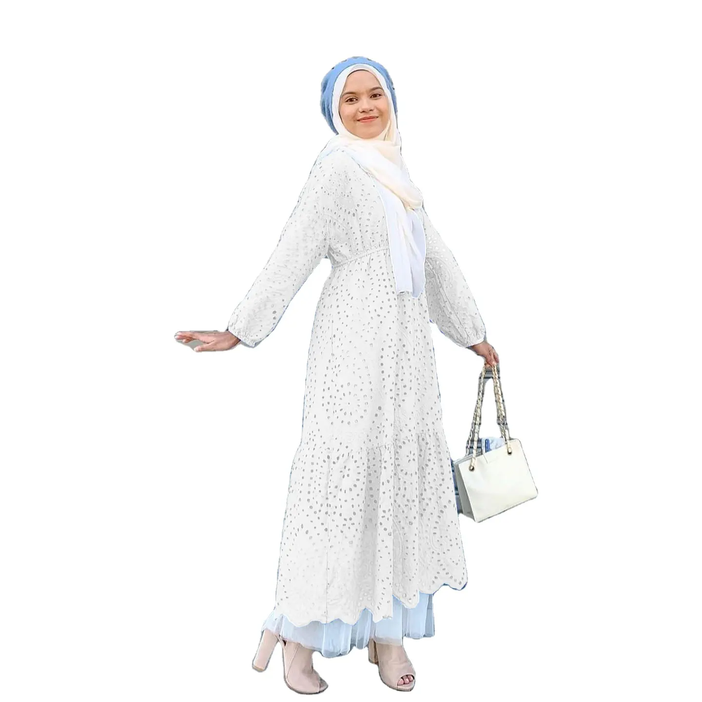 मुस्लिम महिलाओं के लिए दक्षिण पूर्व एशियाई खोखली फीता पोशाक प्लस आकार महिलाओं की पोशाक प्लस आकार महिलाओं की पोशाक