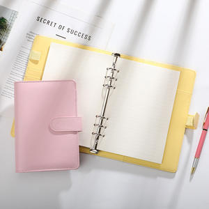 Macaron colore grazioso cartoleria notebook raccoglitore A5 diario ufficio logo personalizzato semplice filo con copertina rigida a foglia larga - Product Image 4