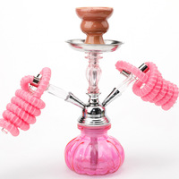 Chicha portable à double tuyau, couleurs mélangées, bol de luxe, chicha en métal avec finition laquée pour la maison, le KTV, le bar