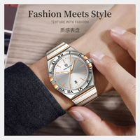 VVS Luxe Montre Homme Habillé Quartz Bicolore Acier Inoxydable Charm Aiguille Date 40mm 18mm OEM ODM Low MOQj