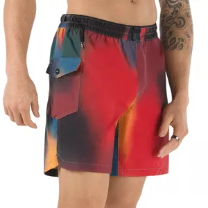 OEM कस्टम प्रिंट पुरुषों swimwear के समुद्र तट शॉर्ट्स पुनर्नवीनीकरण 4 रास्ता खिंचाव boardshorts फिटनेस swimwear के तैरना शॉर्ट्स