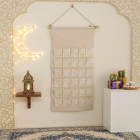 Calendrier du Ramadan vierge en toile pour personnalisation, nom personnalisé, compte à rebours de 30 jours pour la décoration de la maison et des fêtes