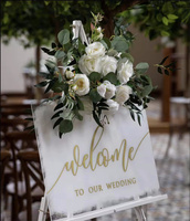 C-594 Fleurs décoratives pour événements, arrangement floral artificiel d'angle, guirlande florale noire et blanche, fleurs artificielles pour arche de mariage