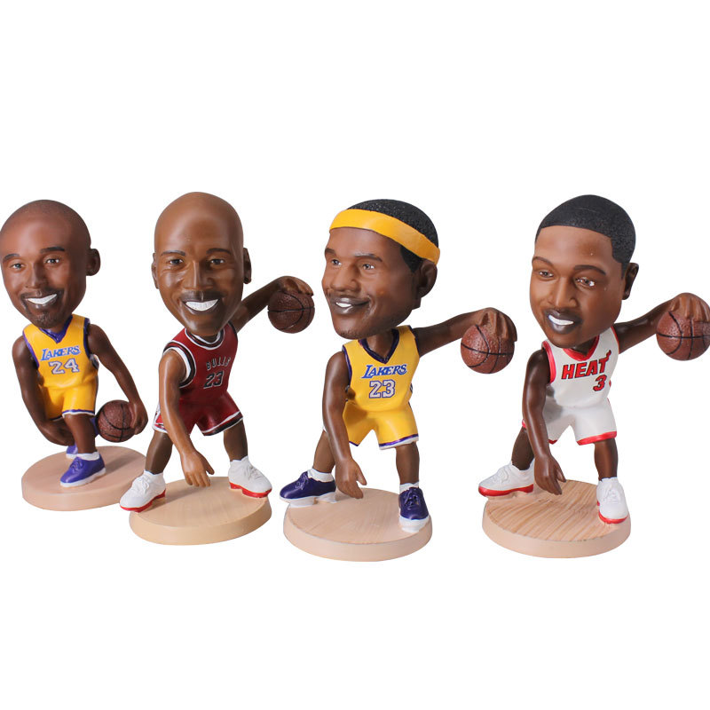 Custom Resin Craft Basketball Bobble Head Doll Wholesale Sport Games Souvenir Gift Bobblehead Car Decor Home Decor