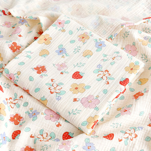 Selimut Bayi Muslin Katun Kerut 2 Lapis Unisex Lembut Bernapas Multi-Pola 100x100cm Semua Musim Model Selimut Bayi - Product Image 6