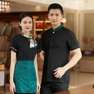 Uniforme de serveur de restaurant moderne avec logo personnalisé Ilex <span class=keywords><strong>Pur</strong></span> Purea Lines Design, uniforme de serveuse de restaurant, uniforme de serveur indien - Product Image 6