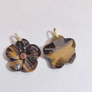 Pendentif en Cuivre Plaqué Or 18K avec Breloques en Pierre Naturelle en Forme de Cœur, Bijou Classique Unisexe pour Enfants, Sertissage Clos, Idéal Cadeau - Product Image 4