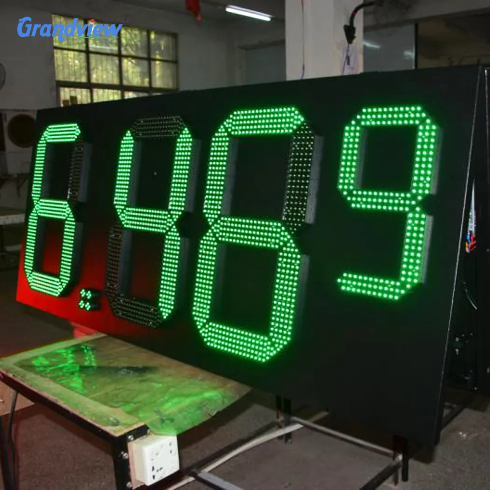 Sinal de preço digital de led, 7 segmentos, controle remoto, para estação de gasolina, display de gás 6 ~ 64 polegadas