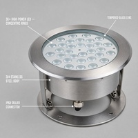 Projecteur LED RGB étanche IP68 en acier inoxydable pour piscine, 4500 lumens, CRI83, contrôle WiFi/DMX/RDM, utilisation extérieure pour fontaine, 50000