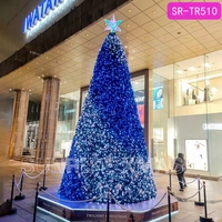 Arbre de Noël artificiel géant LED de luxe rouge personnalisé pour l'extérieur, commercial, 20 pieds, 30 pieds, 40 pieds, 50 pieds, 60 pieds, 80 pieds, 100 pieds